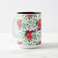 Watercolor Poinsettia Patterned