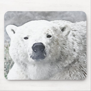 Watercolor Polar Bear Mouse Mat