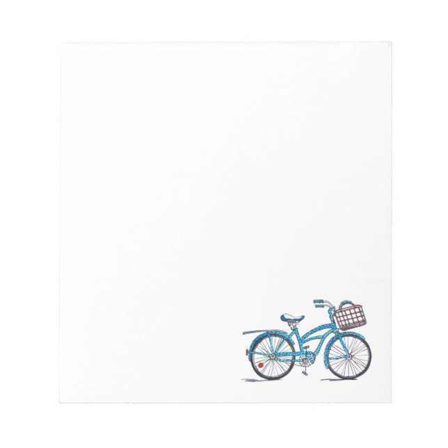 Watercolor Polka Dot Bicycle Notepad (Front)
