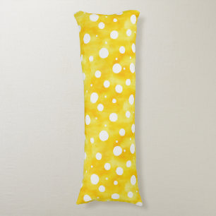 Watercolor Polka Dot - Earthy Yellow and White (2) Body Cushion