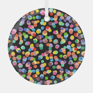 Watercolor Polka Dot, Easter Background. Glass Tree Decoration