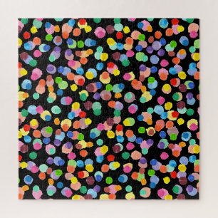 Watercolor Polka Dot, Easter Background. Jigsaw Puzzle