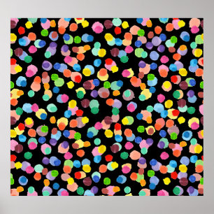 Watercolor Polka Dot, Easter Background. Poster
