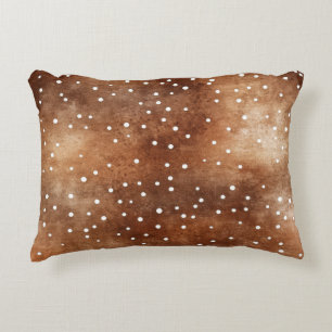 Watercolor Polka Dot in Coffee Brown and White (2) Decorative Cushion