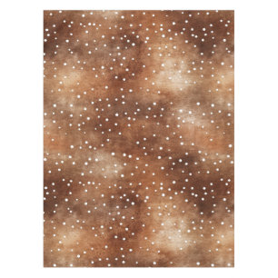 Watercolor Polka Dot in Coffee Brown and White (2) Tablecloth