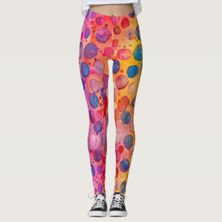 Watercolor Polka Dot  Leggings