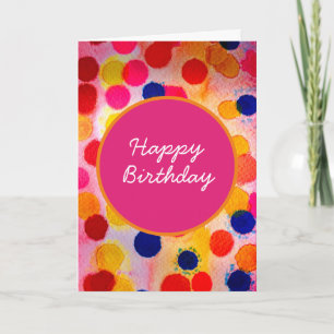Watercolor polka dots cute circles card