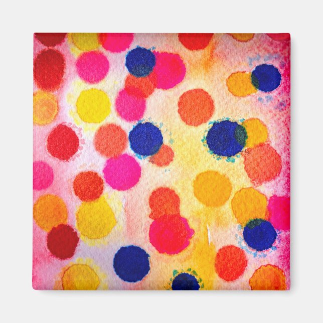 Watercolor polka dots cute circles magnet (Front)