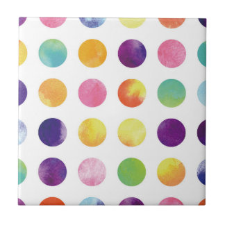 Watercolor polka dots tile
