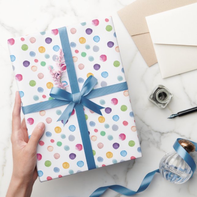 Watercolor Polka Dots Wrapping Paper (Gifting)
