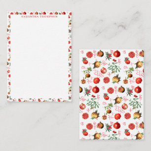 Watercolor Pomegranate Mediterranean Fruit Pattern Card