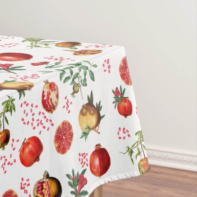 Watercolor Pomegranate Mediterranean Fruit Pattern Tablecloth (In Situ)