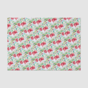 Watercolor Pomegranate red Fruit Pattern Pretty  Tissue Paper