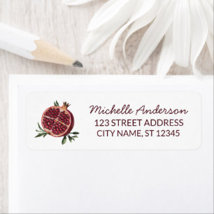 Watercolor Pomegranate Return Address