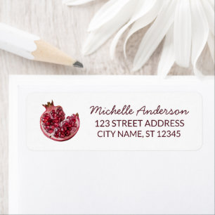 Watercolor Pomegranate Return Address