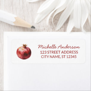 Watercolor Pomegranate Return Address