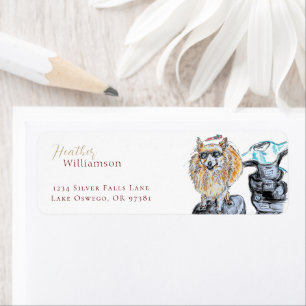 Watercolor Pomeranian Dog Christmas