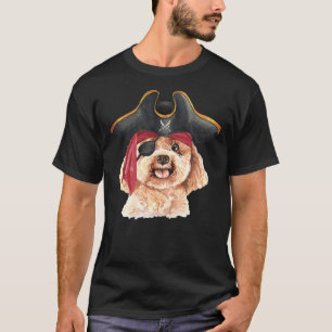 Watercolor Poodle Pirate Hat Eye Patch T-Shirt