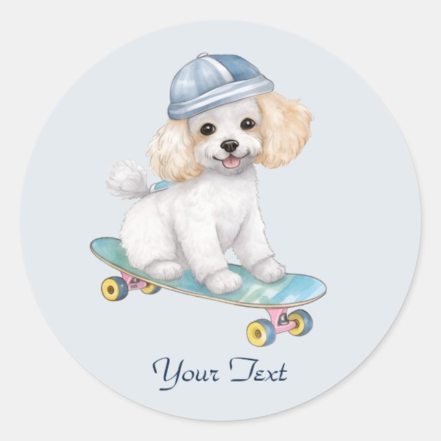 Watercolor Poodle Sticker (Front)