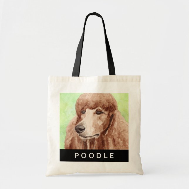 Watercolor Poodle Tote Bag (Front)
