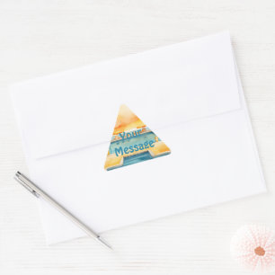 Watercolor Pool Summer Party Triangle Sticker