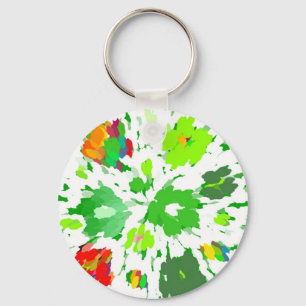 Watercolor Pop Art Floral Key Ring