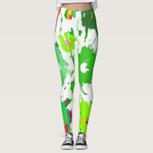 Watercolor Pop Art Floral Leggings