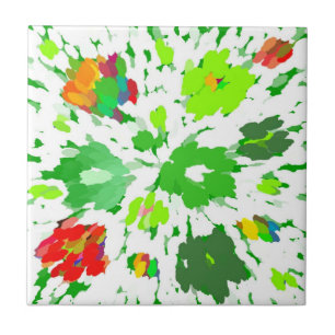 Watercolor Pop Art Floral Tile