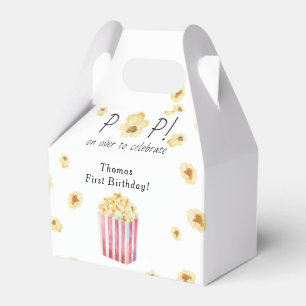 Watercolor Popcorn Kids Birthday Party Favour Box