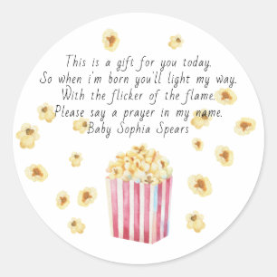 Watercolor Popcorn Prayers Candle Classic Round Sticker
