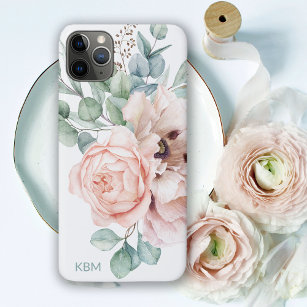 Watercolor Poppies and Roses with Your Monogram Case-Mate iPhone Case