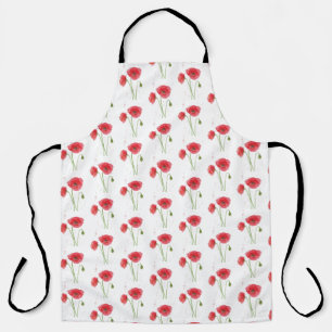 Watercolor Poppies Apron