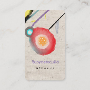 Watercolor poppies business card
