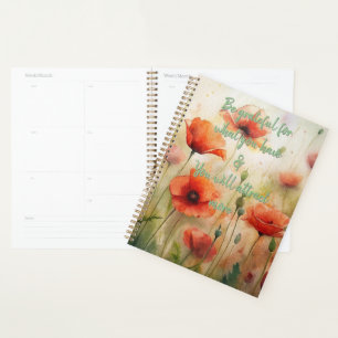 Watercolor Poppies - Inspirational Phrases Planner