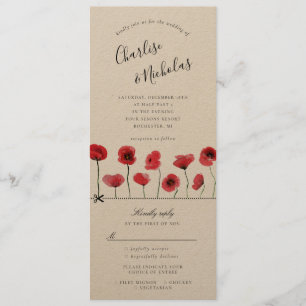 watercolor poppies invitation w rsvp attached