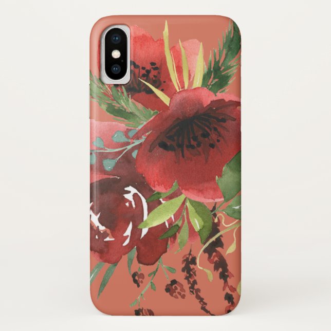 Watercolor Poppies iPhone / iPad case (Back)