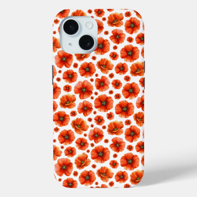 Watercolor Poppies Pattern Case-Mate iPhone Case (Back)