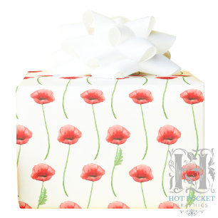 Watercolor Poppies Wrapping Paper
