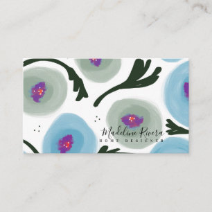 Watercolor Poppy Designer Business Card