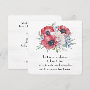 Watercolor Poppy Floral Boqueut Invitation