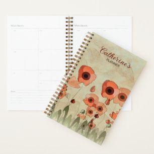  Watercolor Poppy Planner