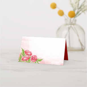 Watercolor Poppy Wedding Place Cards