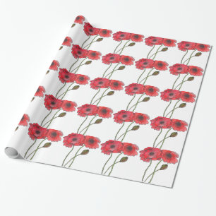 Watercolor Poppy Wrapping Paper