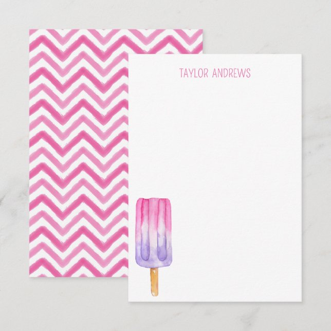 Watercolor Popsicle Note Cards (Front/Back)