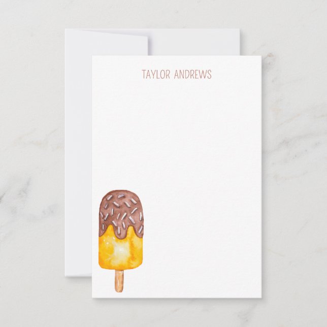 Watercolor Popsicle Note Cards (Front)