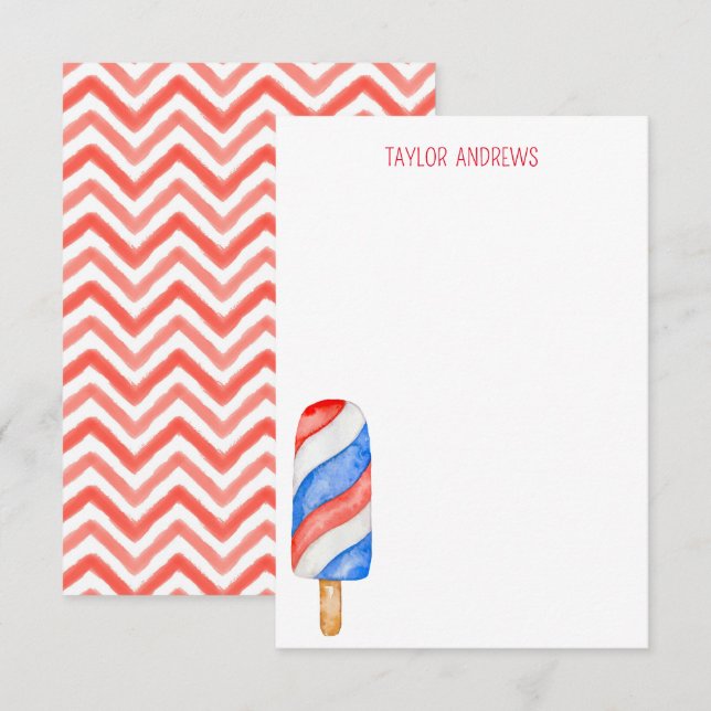 Watercolor Popsicle Note Cards (Front/Back)