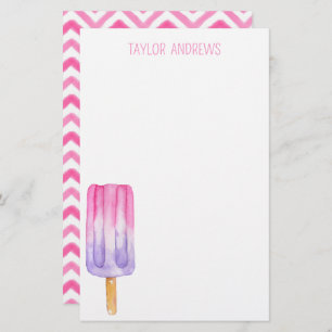 Watercolor Popsicle Personalised Stationery