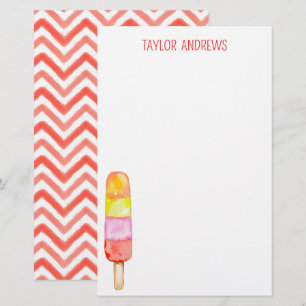 Watercolor Popsicle Personalised Stationery