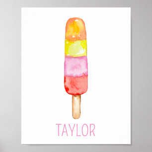 Watercolor Popsicle Poster