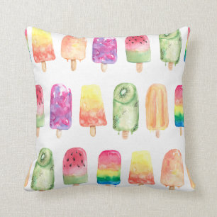 Watercolor Popsicles Cushion